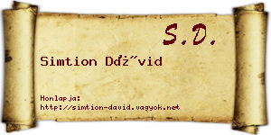 Simtion Dávid névjegykártya