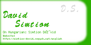 david simtion business card